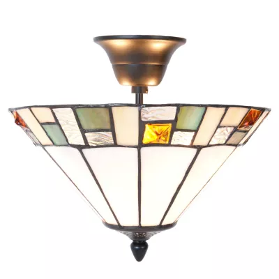 Clayre & Eef Tiffany Deckenlampe Riga Ø 30x24 cm