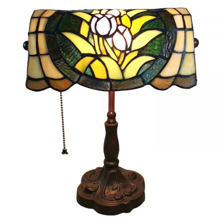 Clayre & Eef Schreibtischlampe Tiffany 25x25x42 cm E27/max 1x60W