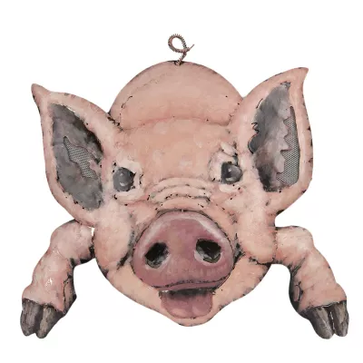 Clayre & Eef Wand Dekoration Schwein 70x52x5 cm