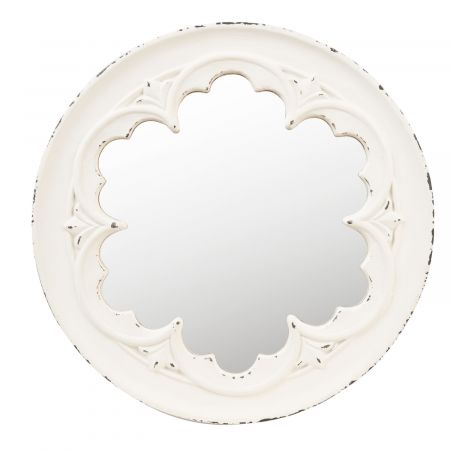 Spiegel weißer Rahmen Ø 50x4 cm