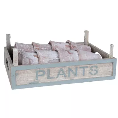 Clayre & Eef Blümentopf set Ø 10x9/33x24x12 cm