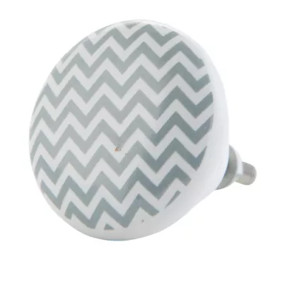 Möbelknopf Knauf Griff grau gezackt ca. Ø 4 cm