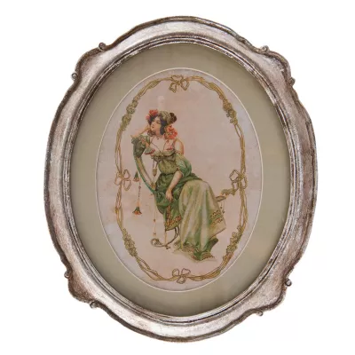 Clayre & Eef Gemälde Frau Rahmen silberfarbig ca. 24 x 1 x 29 cm