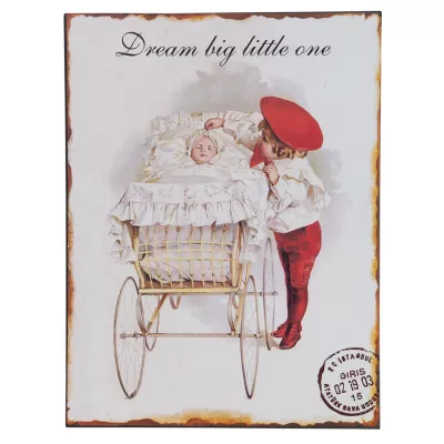 Clayre & Eef Blechschild Kind Kinderwagen ca. 25 x 1 x 33 cm