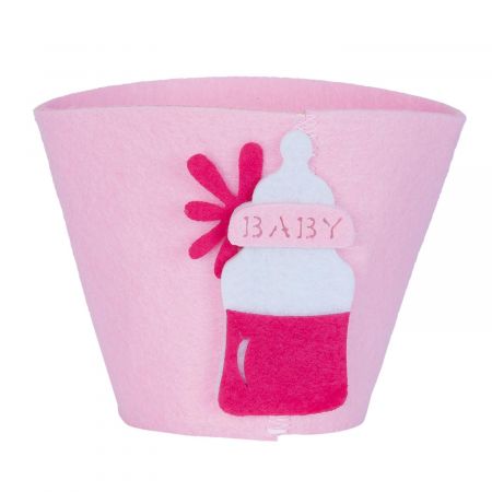 Filzkorb Baby rosa ca. Ø 8 x 10 cm
