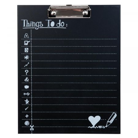 Clayre & Eef Memoboard Klemmbrett schwarz ca. 24 x 30 cm