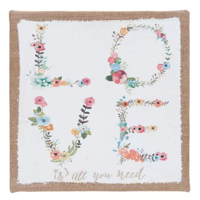 Clayre & Eef Bild auf Jute LOVE ca. 30 x 30 x 2 cm