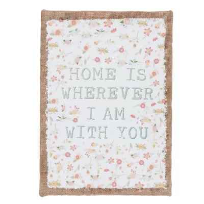 Clayre & Eef Bild auf Jute HOME IS WHEREVER I AM WITH YOU ca. 25 x 2 x 35 cm