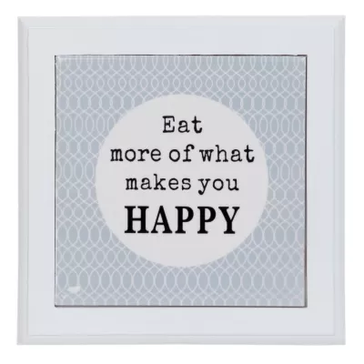 Clayre & Eef Untersetzer Eat more of what makes you HAPPY grau ca. 20 x 20 cm