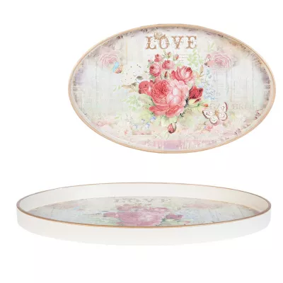 Clayre & Eef Serviertablett LOVE ca. 28 x 17 x 2 cm