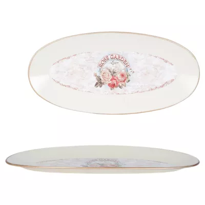 Clayre & Eef Serviertablett ROSE GARDEN Love ca. 42 x 20 x 1 cm
