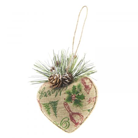 Clayre & Eef Christbaumkugel Herz 9x5x10 cm