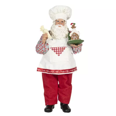 Clayre & Eef Dekoration Weihnachtsmann 13x10x28 cm
