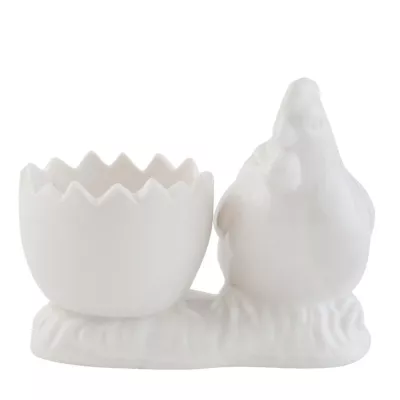 Clayre & Eef Eierbecher Huhn weiß ca. 10 x 7 x 8 cm