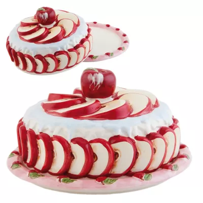 Clayre & Eef Kuchenplatte mit Abdeckhaube bunt ca. Ø 19 x 10 cm