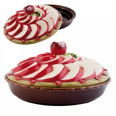 Clayre & Eef Kuchenplatte mit Abdeckhaube bunt ca. Ø 30 x 14 cm