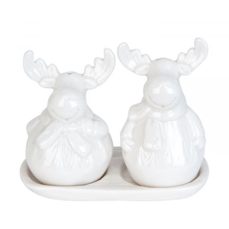 Clayre & Eef Salz und Pfeffer Reindeer(2) 9x9x12 cm