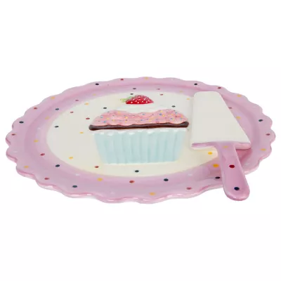 Clayre & Eef Schale with cake server Ø 29x1 cm