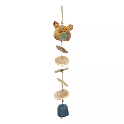 Clayre & Eef Windspiel Schwein 10x12x40/52 cm