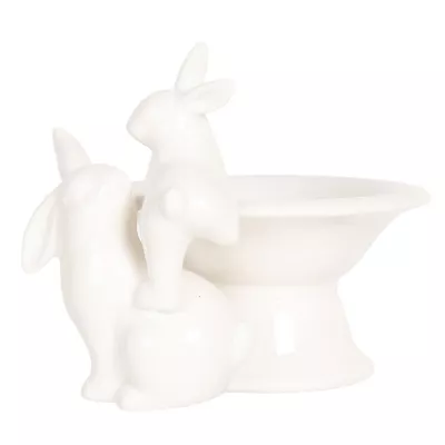 Clayre & Eef Kaninchen mit Schale 18x14x12 cm