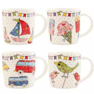Clayre & Eef Tassen 4er set 9x10 cm