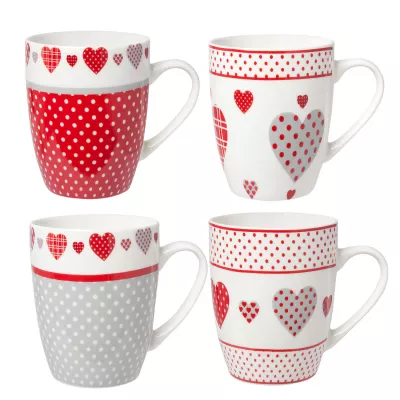 Tassen Set 4 Stück Ø 8x11 cm / 0.3L