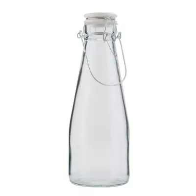 Clayre & Eef Glasflasche mit Schnappverschluss groß transparent ca. Ø 10 x 26 cm