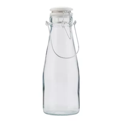 Clayre & Eef Glasflasche mit Schnappverschluss mittel transparent ca. Ø 10 x 21 cm