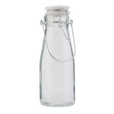 Clayre & Eef Glasflasche mit Schnappverschluss klein transparent ca. Ø 7 x 21 cm
