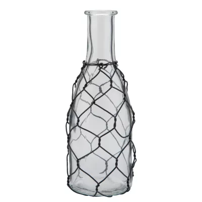 Clayre & Eef Glasflasche klein transparent ca. Ø 6 x 19 cm