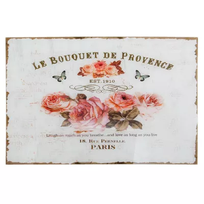 Clayre & Eef Textschild Schild LE BOUQUET DE PROVENCE ca. 60 x 1 x 40 cm