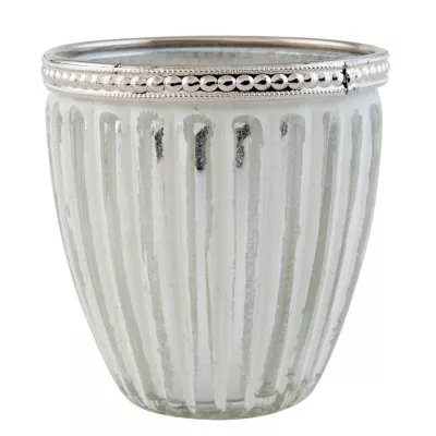 Clayre & Eef Windlicht silberfarbig ca. Ø 9 x 9 cm