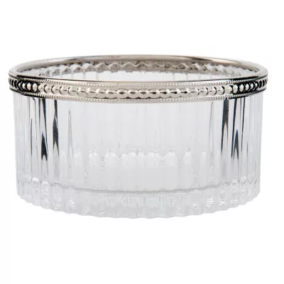 Clayre & Eef Windlicht transparent ca. Ø 11 x 6 cm