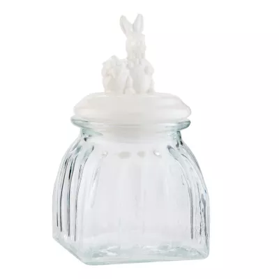 Clayre & Eef Vorratsglas Keramikdeckel Hase ca. Ø 11 x 15 cm