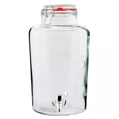 Clayre & Eef Vorratsglas Topf Krug mit Zapfhahn transparent ca. Ø 21 x 35 cm