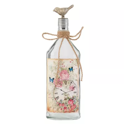 Clayre & Eef Glasflasche Verschluss Vogel ca. 9 x 5 x 29 cm
