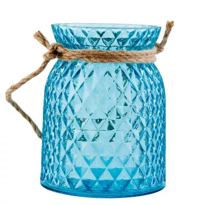 Clayre & Eef Windlicht blau ca. Ø 12 x 15 cm