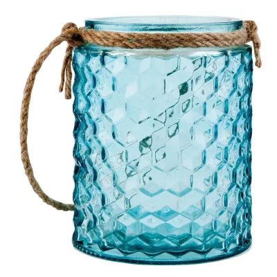 Clayre & Eef Windlicht blau ca. Ø 11 x 13 cm