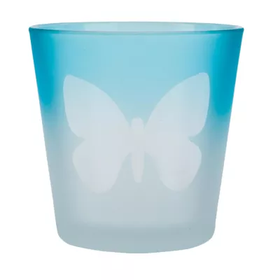 Clayre & Eef Windlicht blau Schmetterling ca. Ø 7 x 7 cm