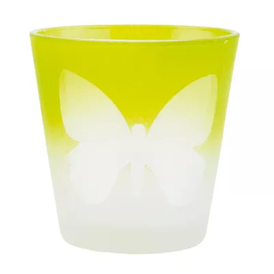 Clayre & Eef Windlicht grün Schmetterling ca. Ø 6 x 6 cm