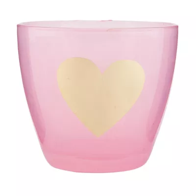 Clayre & Eef Windlicht rosa Herz ca. Ø 9 x 8 cm