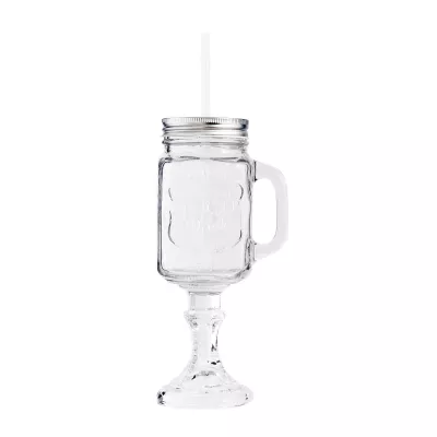Clayre & Eef Becher mit Trinkhalm 10x7x13 cm