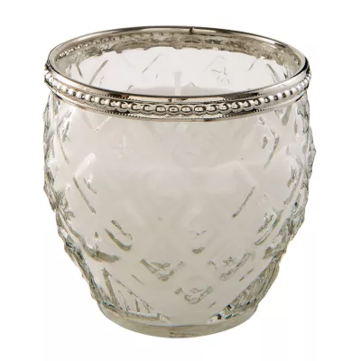 Clayre & Eef Kerze Teelicht Teelicht Glas in silber Ø 10x10 cm