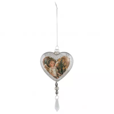 Clayre & Eef Christbaumkugel Herz 9x5x18 cm