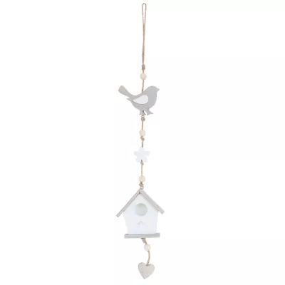 Clayre & Eef Anhänger Vogel Vogelhaus ca. 8 x 2 x 46 cm