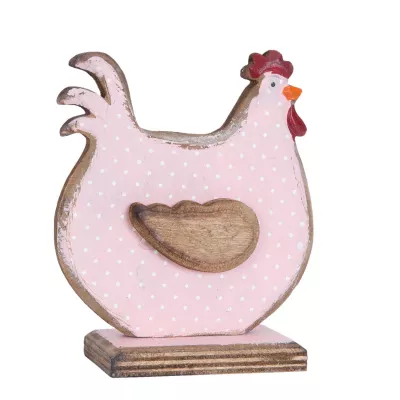 Clayre & Eef Dekohuhn Figur Huhn Henne rosa ca. 11 x 4 x 12 cm
