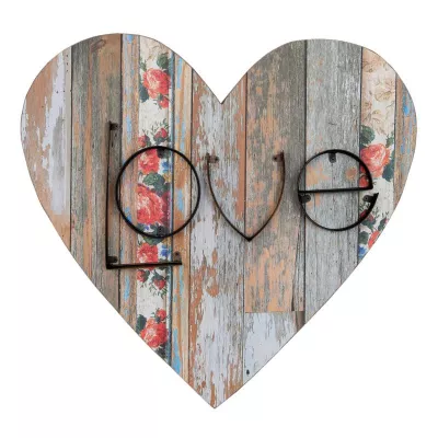 Clayre & Eef Textschild Schild herzförmig LOVE ca. 52 x 3 x 49 cm