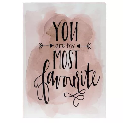 Clayre & Eef Textschild "You Are The Most Favourite" rosa  9x2x13 cm