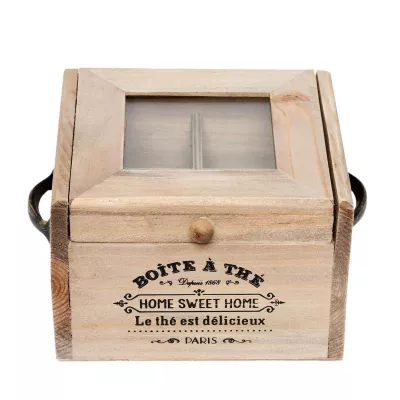 Clayre & Eef Teedose Holz 15x14x10 cm