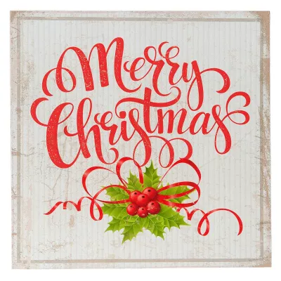 Clayre & Eef Wandbild Textschild "Merry Christmas"  30x1x30 cm